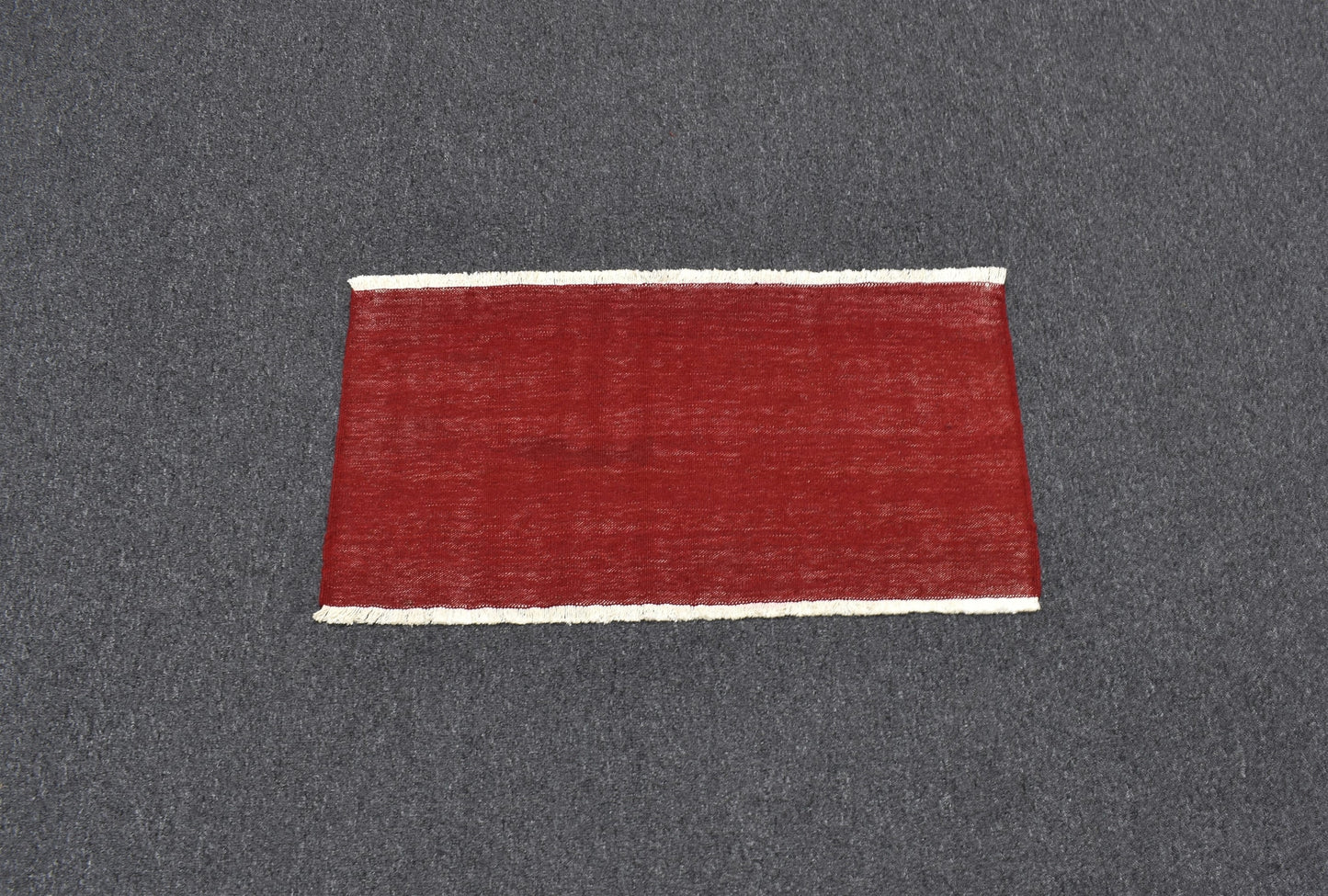 Yeni El Dokuma Tek Renk Kırmızı İnce Afgan Yün Kilim 5273
