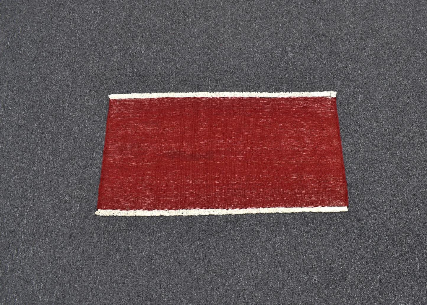 Yeni El Dokuma Tek Renk Kırmızı İnce Afgan Yün Kilim 5273