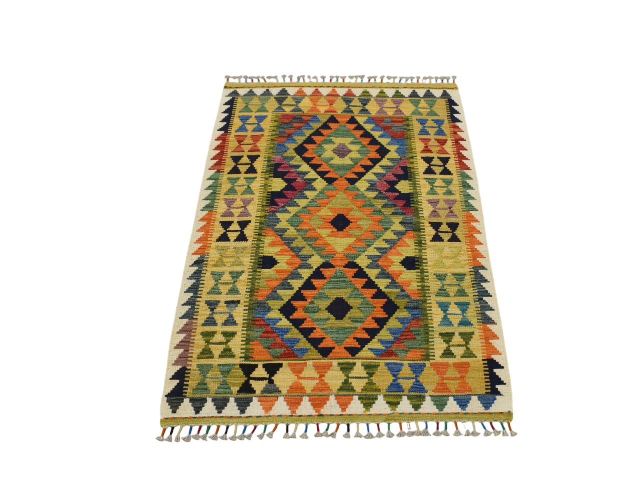 Yeni El Dokuma Sarı Cerit Yörükleri Meşhed İran Yün Kilim 5354