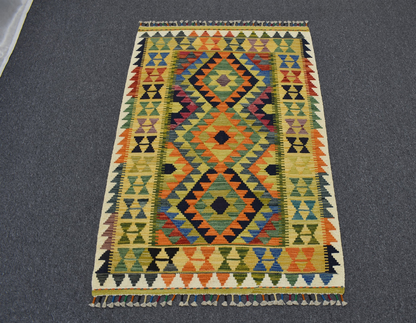 Yeni El Dokuma Sarı Cerit Yörükleri Meşhed İran Yün Kilim 5354