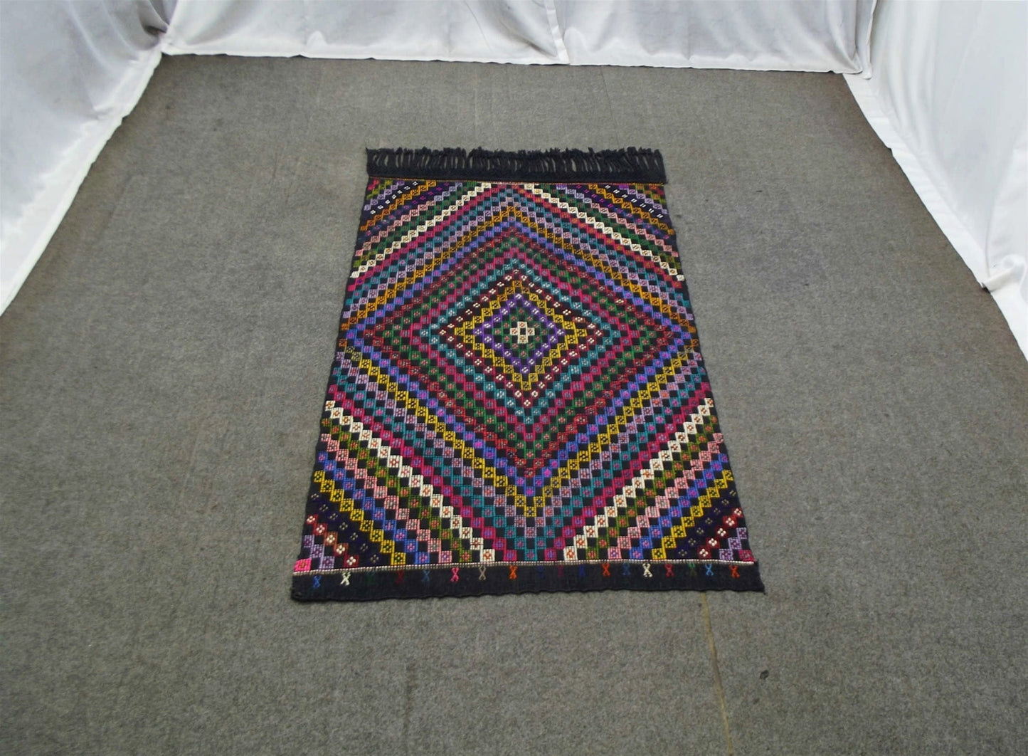 El Dokuma Benzersiz Karapınar Yörük Pamuklu Kilim 5400