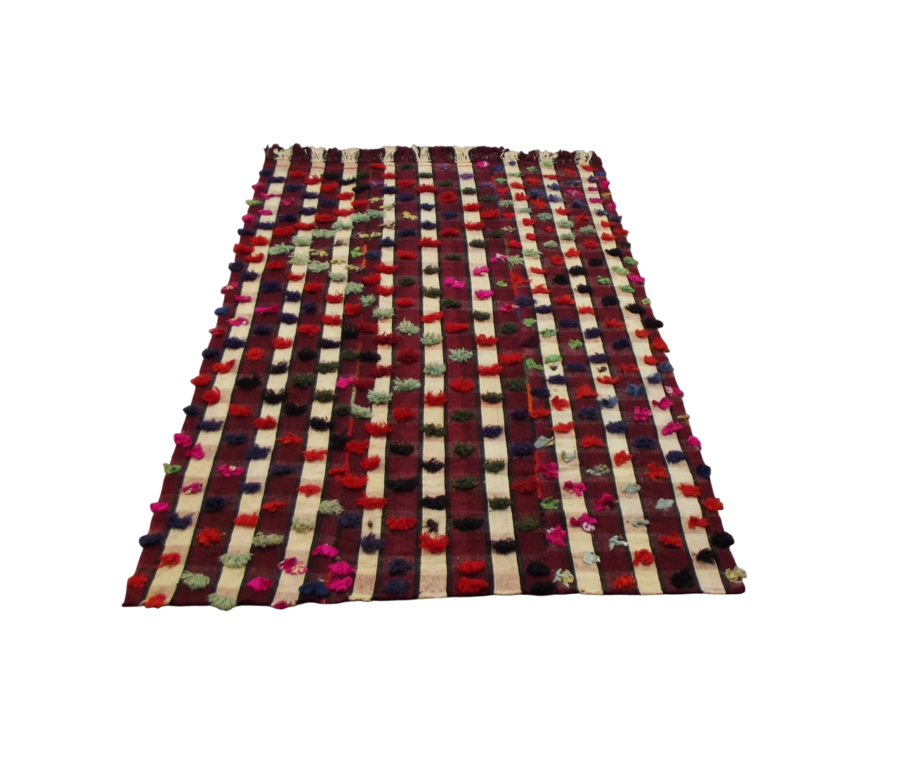 El Dokuma Naif Ekoseli Toroslar Çukurova Yün Kilim 5403