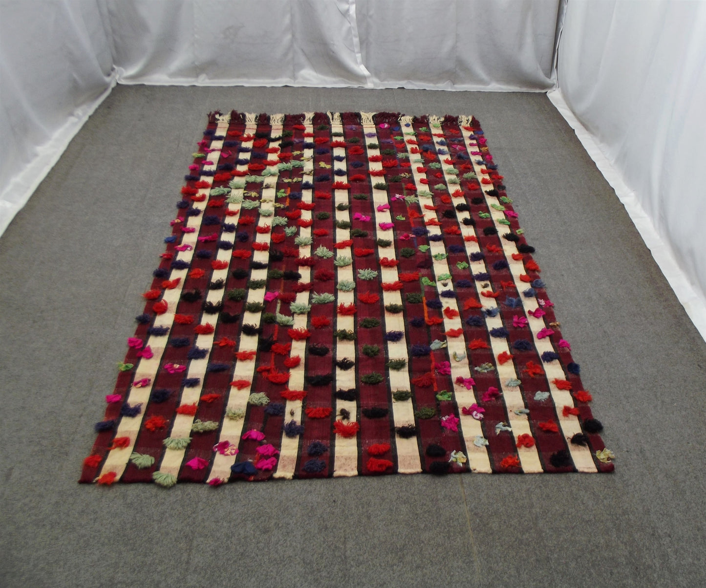 El Dokuma Naif Ekoseli Toroslar Çukurova Yün Kilim 5403