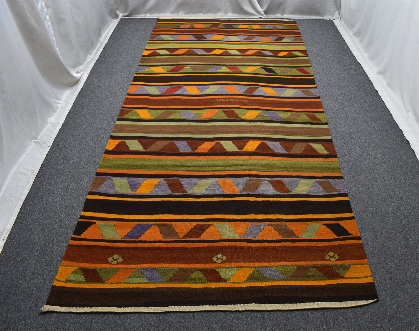Antika El Dokuma Seçkin Cerit Yörükleri Meşhed İran Yün Kilim 5437