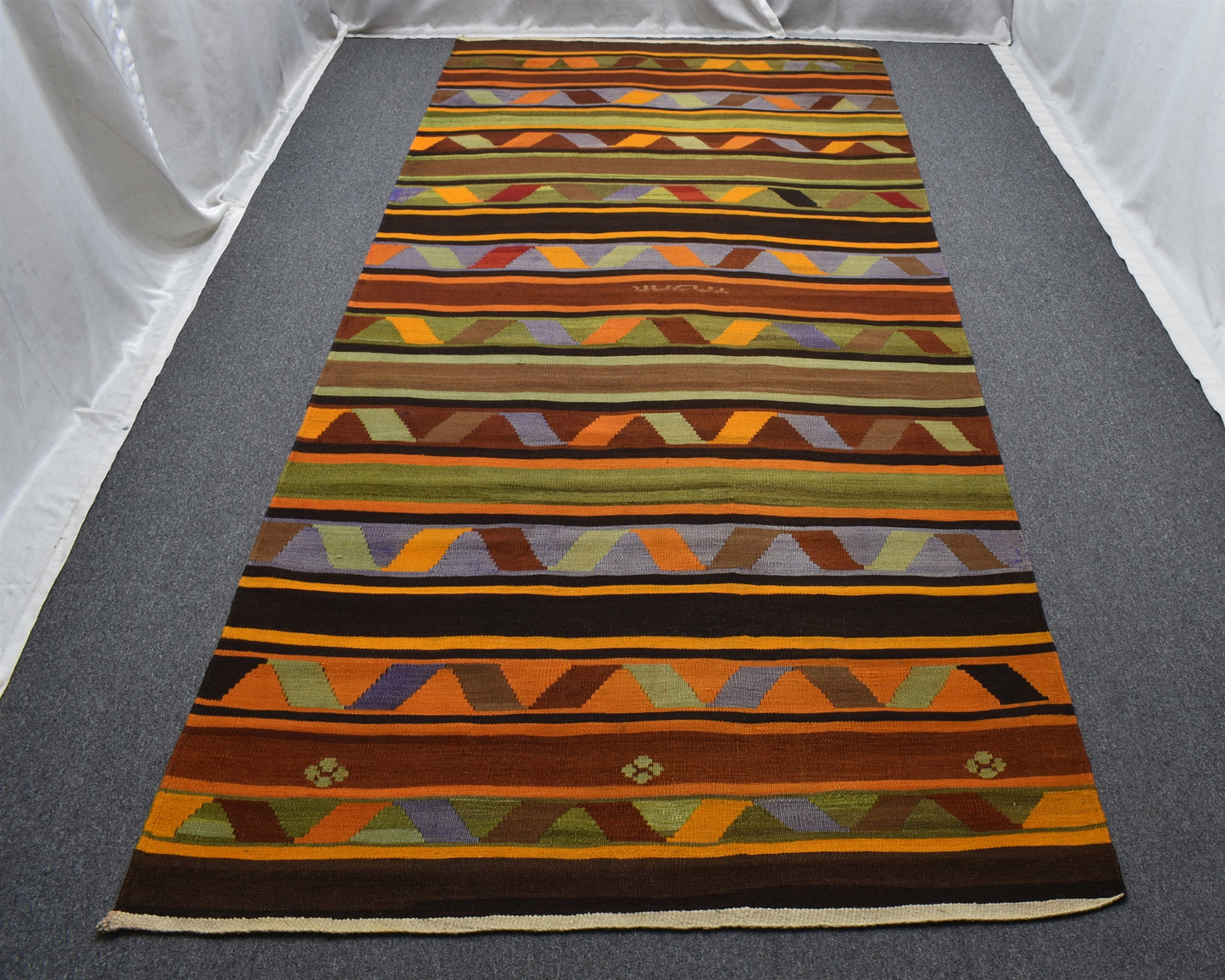 Antika El Dokuma Seçkin Cerit Yörükleri Meşhed İran Yün Kilim 5437