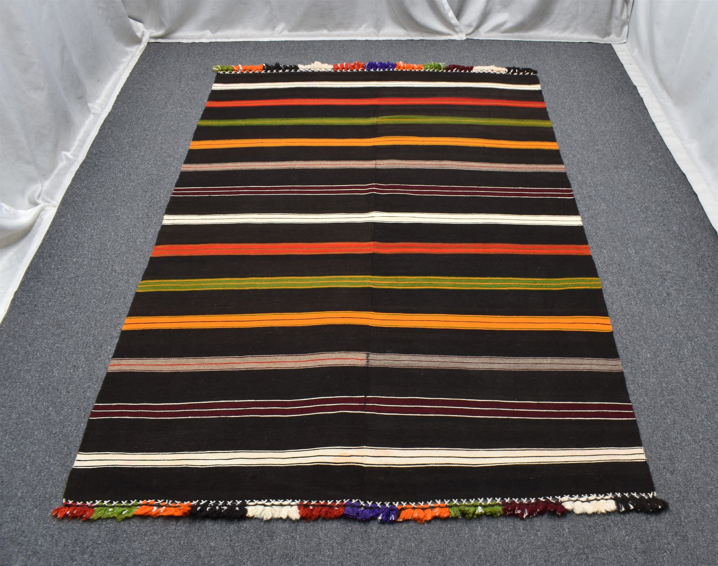 El Dokuma Seçkin Otantik Sivas Şal Perde Yün Kilim 5440