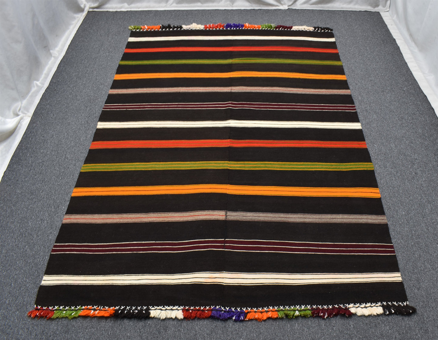 El Dokuma Seçkin Otantik Sivas Şal Perde Yün Kilim 5440
