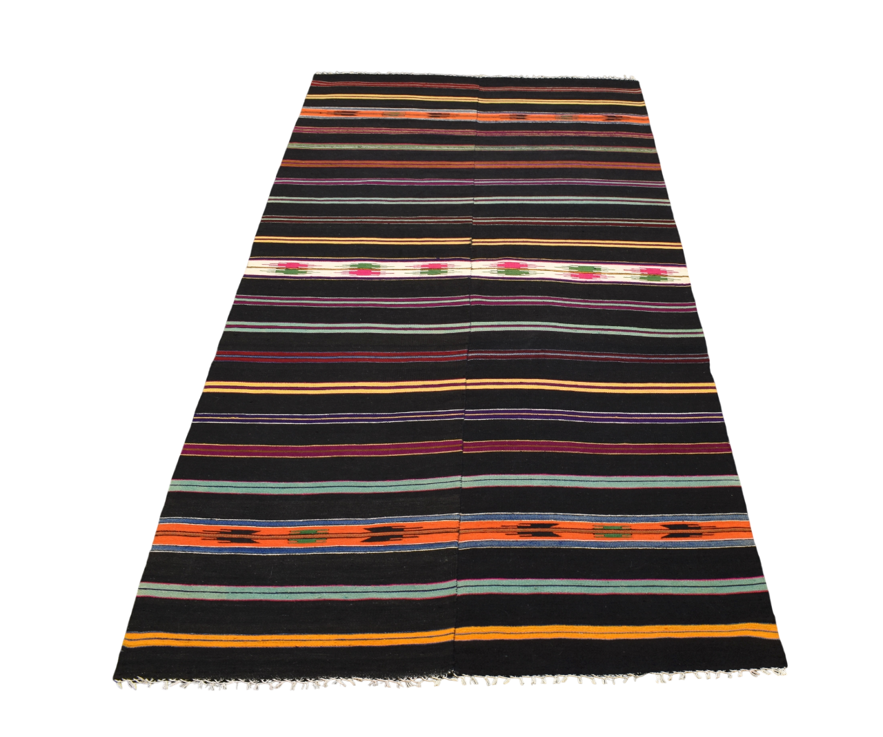 El Dokuma Balıkesir Benzersiz Otantik Şal Perde Yün Kilim 5455