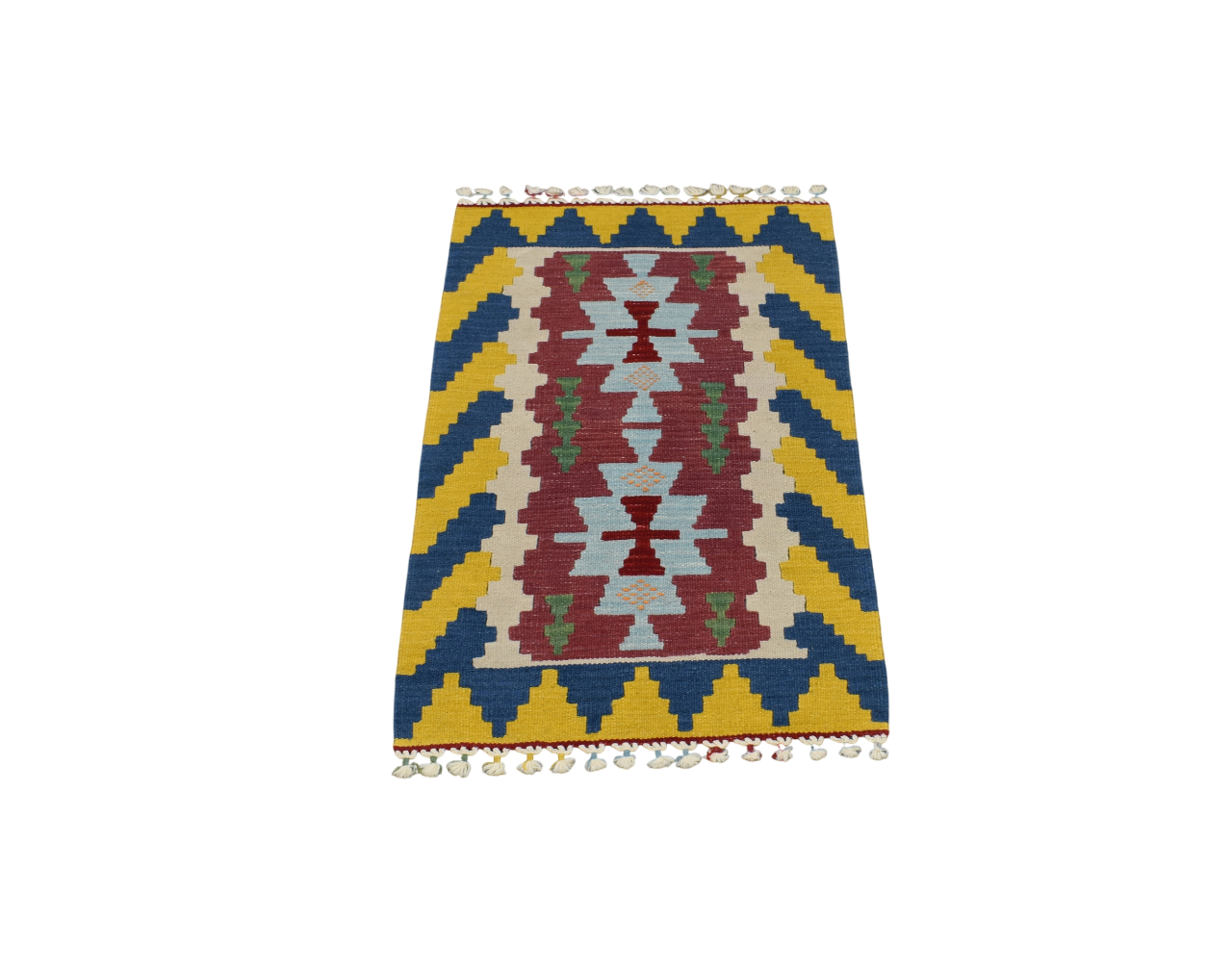 Yeni El Dokuma Benzersiz Pınarbaşı Kayseri Yün Kilim 5491