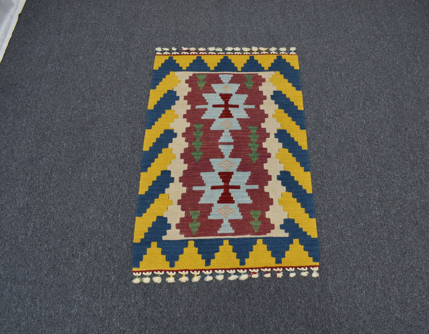 Yeni El Dokuma Benzersiz Pınarbaşı Kayseri Yün Kilim 5491