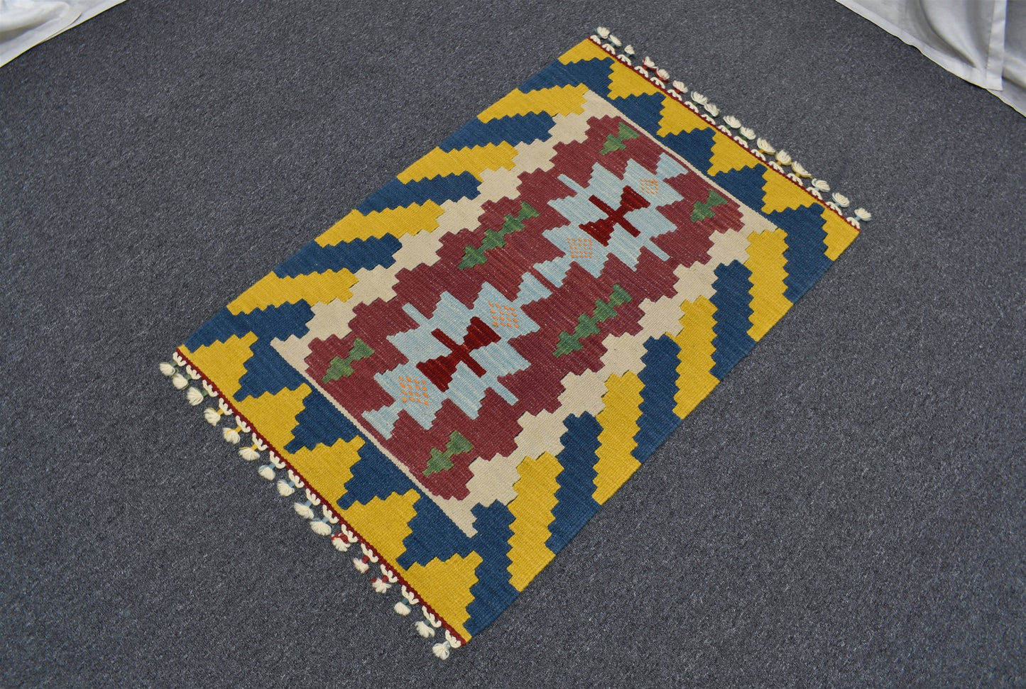 Yeni El Dokuma Benzersiz Pınarbaşı Kayseri Yün Kilim 5491