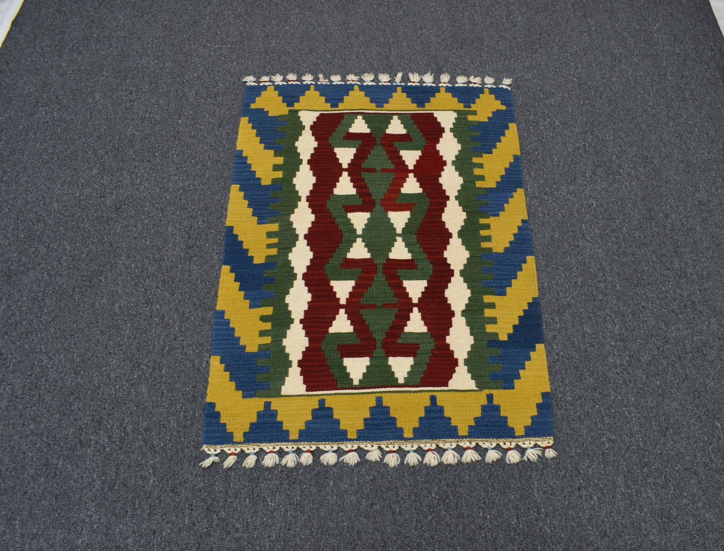 Yeni El Dokuma Eşsiz Güzellikte Pınarbaşı Kayseri Yün Kilim 5492