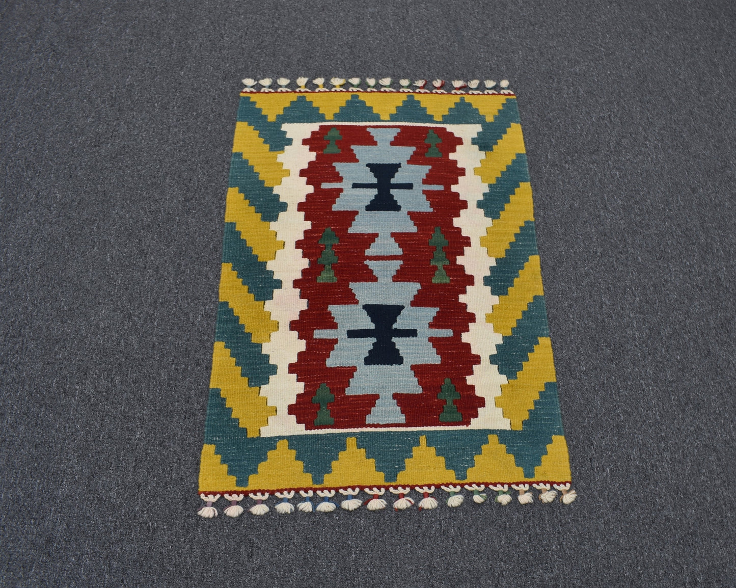 Yeni El Dokuma Benzersiz Pınarbaşı Kayseri Yün Kilim 5497