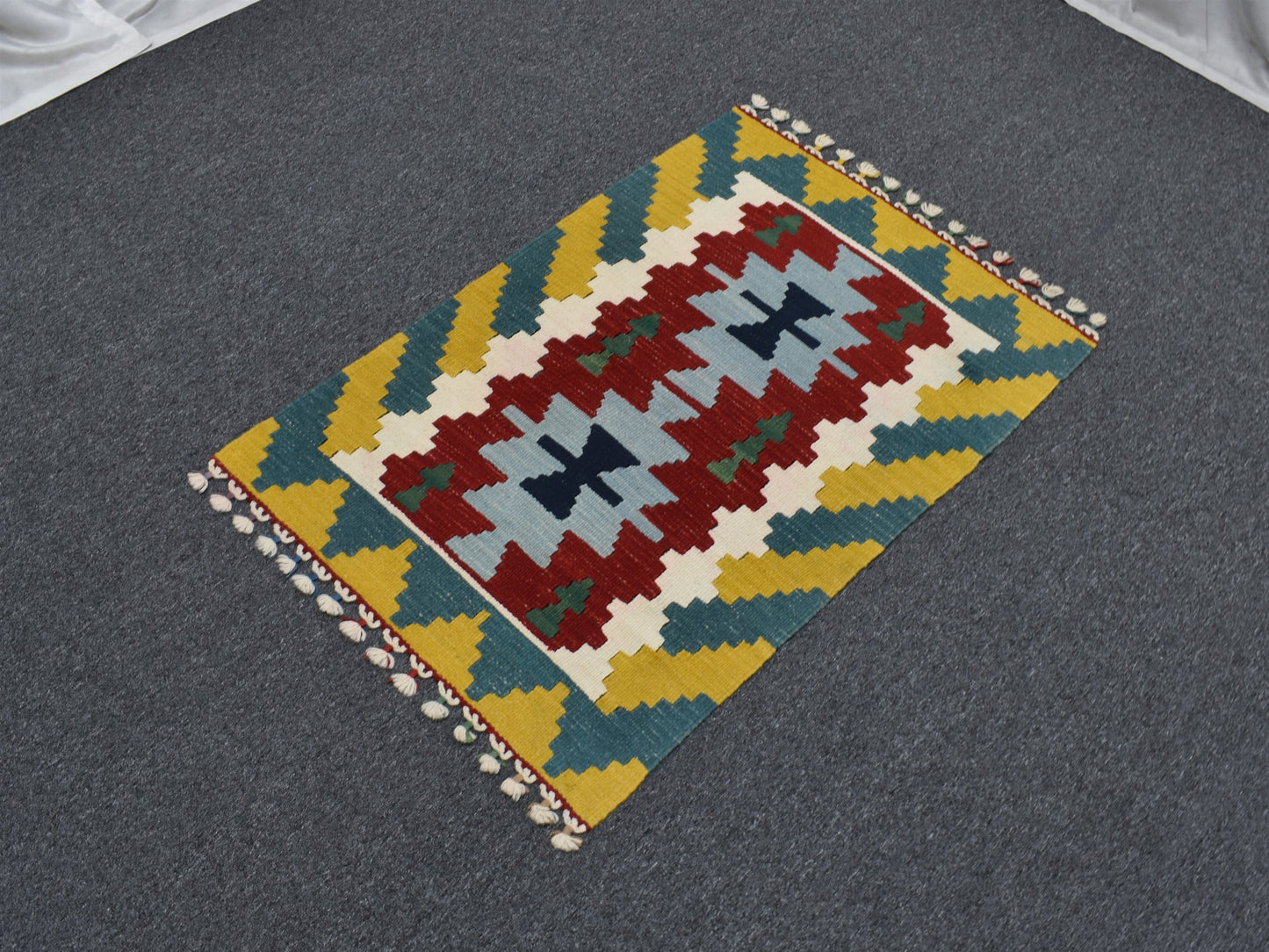 Yeni El Dokuma Benzersiz Pınarbaşı Kayseri Yün Kilim 5497