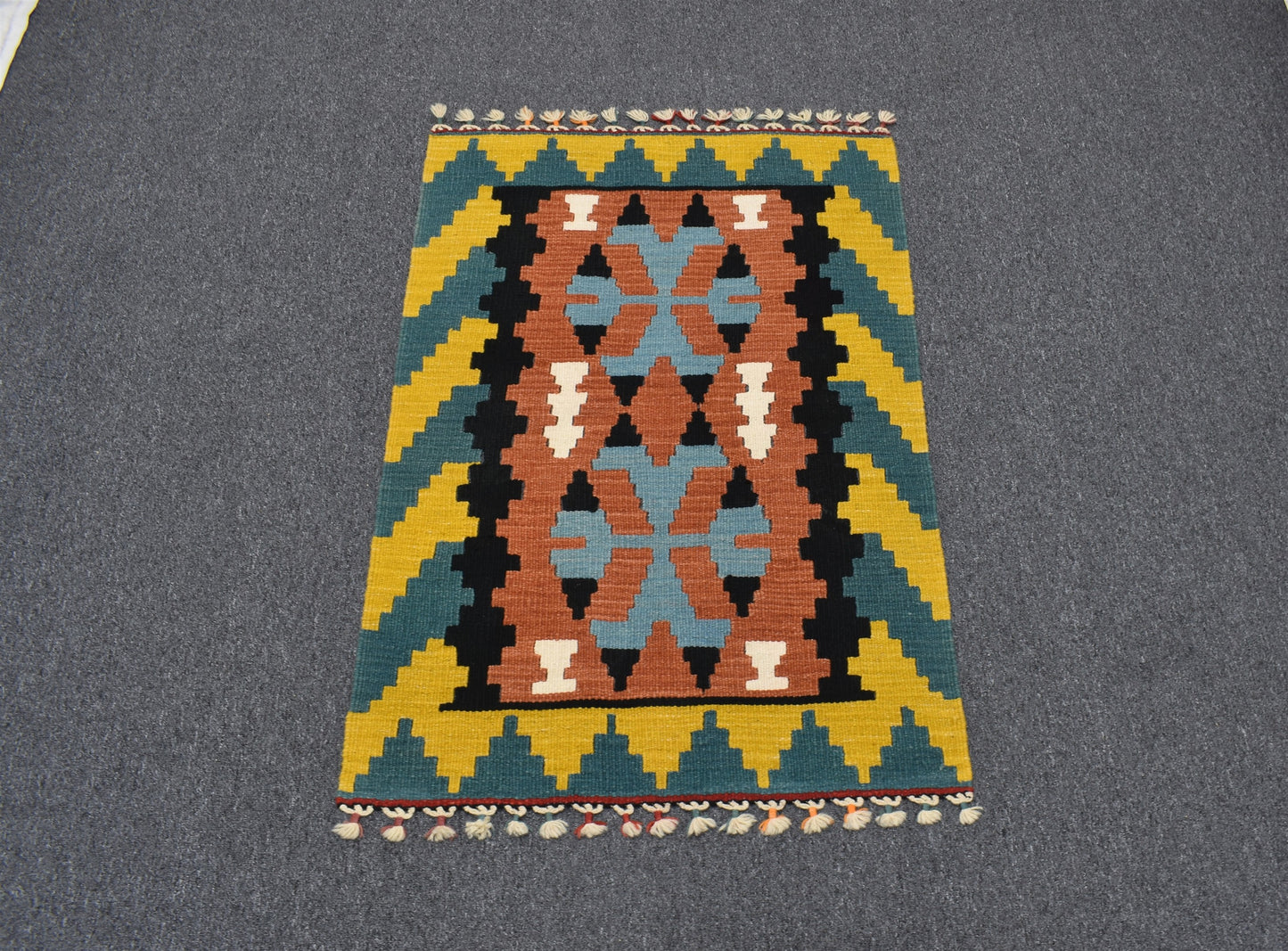 Yeni El Dokuma Benzersiz Eşsiz Pınarbaşı Kayseri Yün Kilim 5501