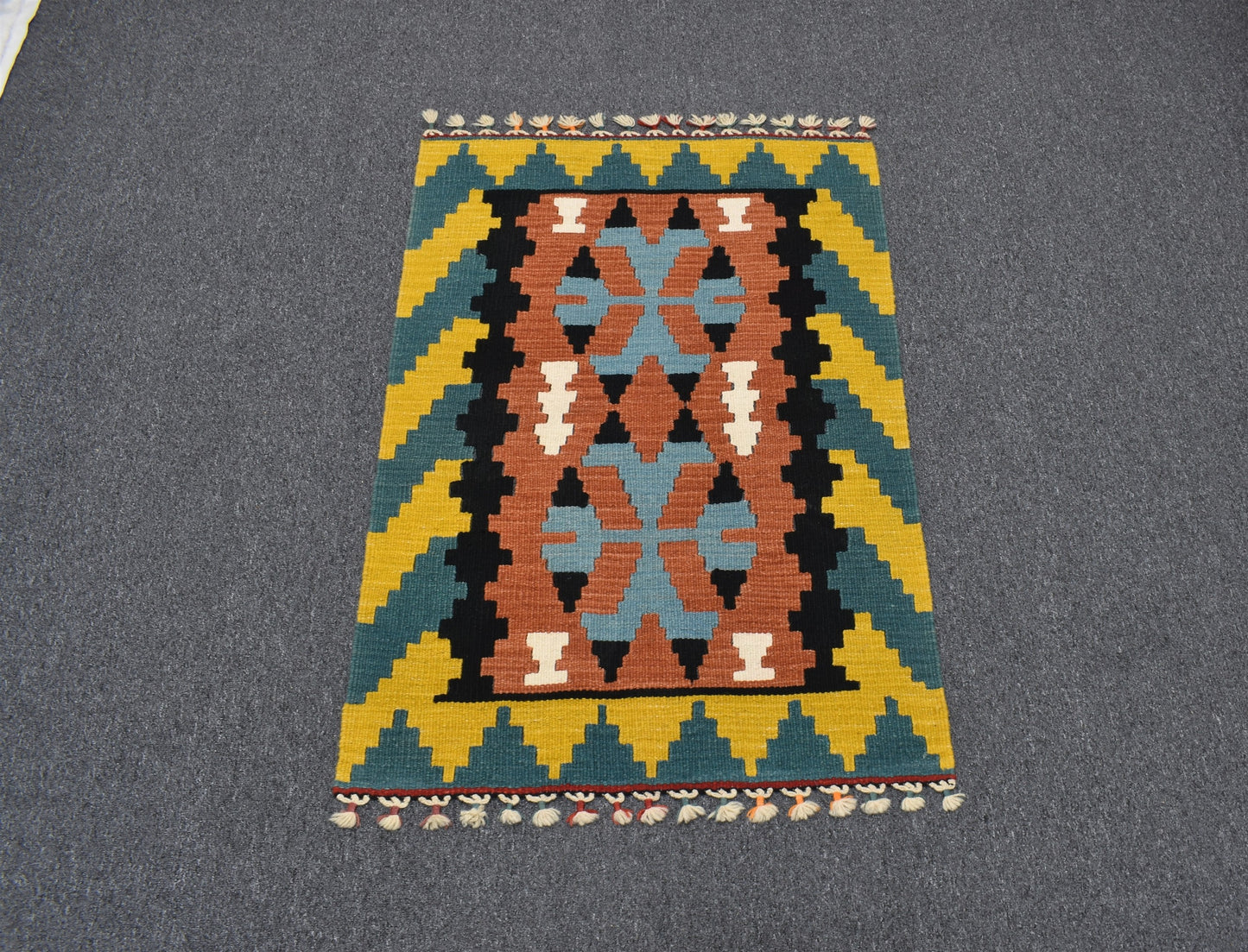 Yeni El Dokuma Benzersiz Eşsiz Pınarbaşı Kayseri Yün Kilim 5501