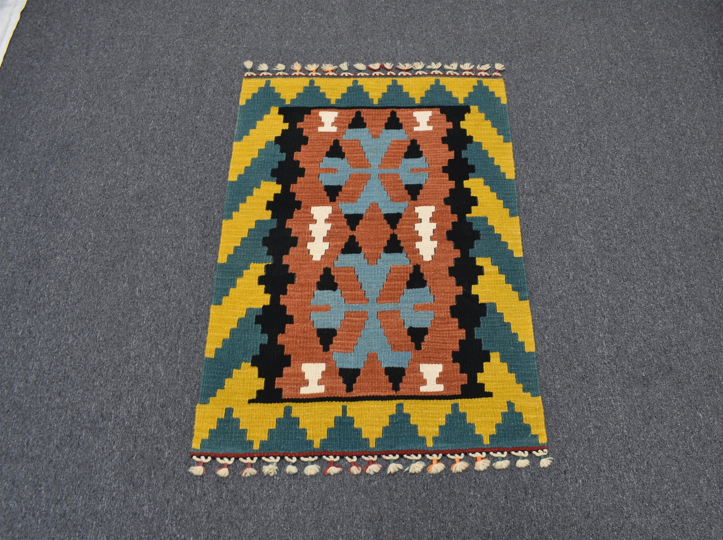 Yeni El Dokuma Benzersiz Eşsiz Pınarbaşı Kayseri Yün Kilim 5501
