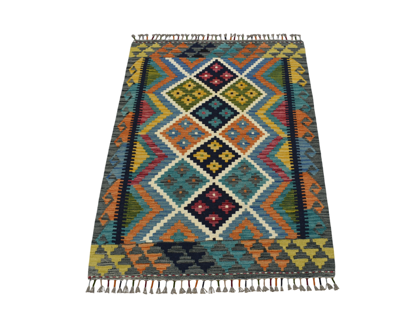 Yeni El Dokuma Nadir Rengarenk Cerit Yörükleri Meşhed İran Yün Kilim 5545
