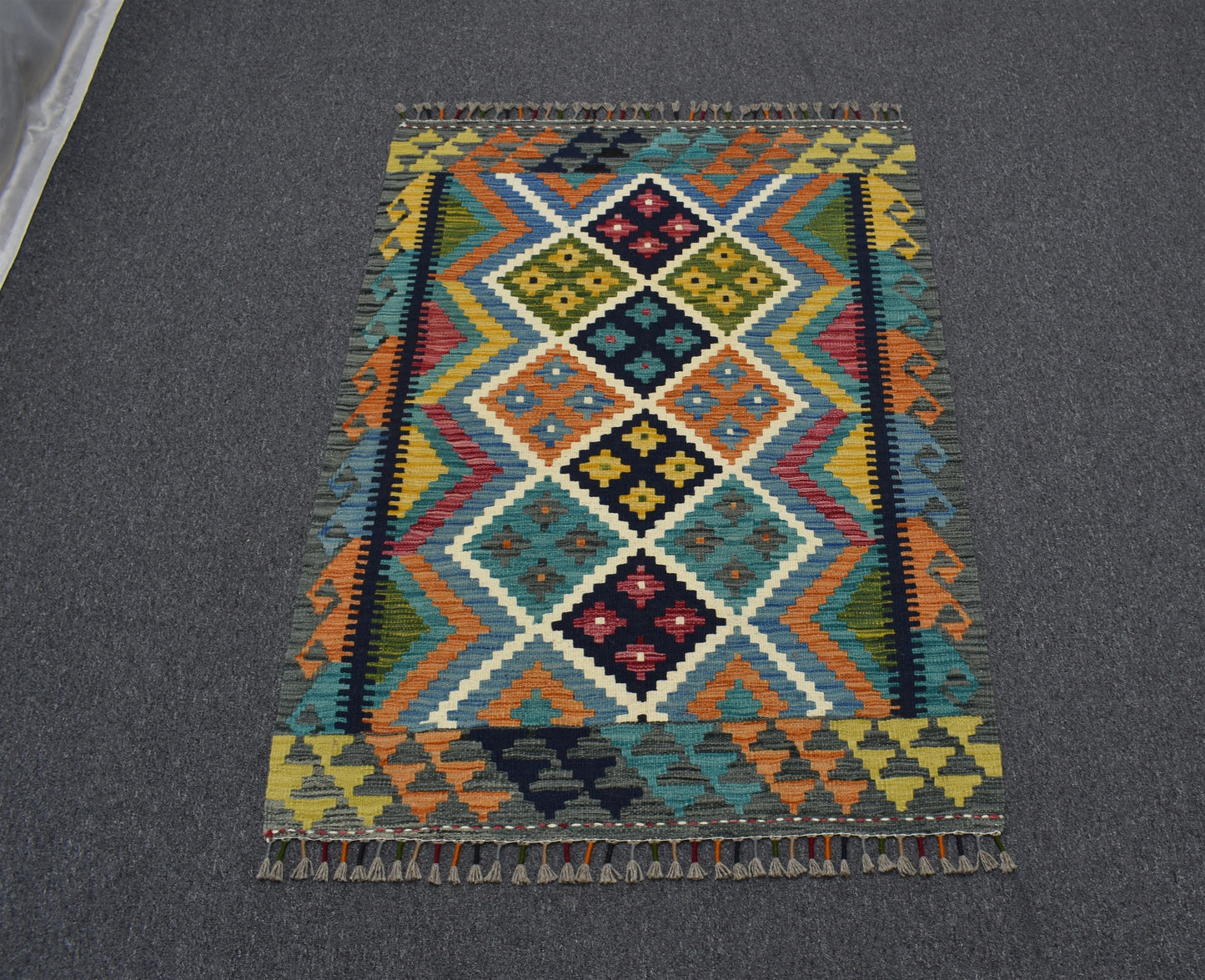 Yeni El Dokuma Nadir Rengarenk Cerit Yörükleri Meşhed İran Yün Kilim 5545