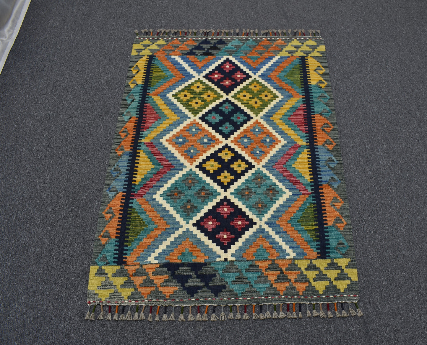 Yeni El Dokuma Nadir Rengarenk Cerit Yörükleri Meşhed İran Yün Kilim 5545