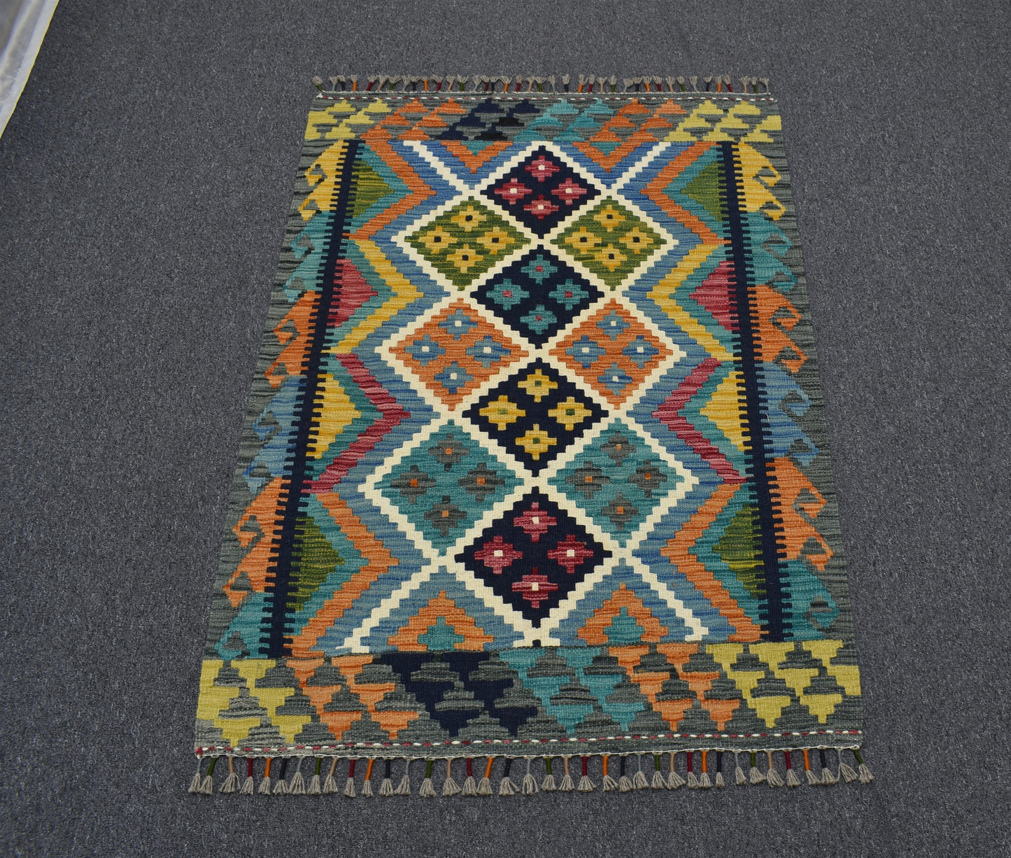 Yeni El Dokuma Nadir Rengarenk Cerit Yörükleri Meşhed İran Yün Kilim 5545