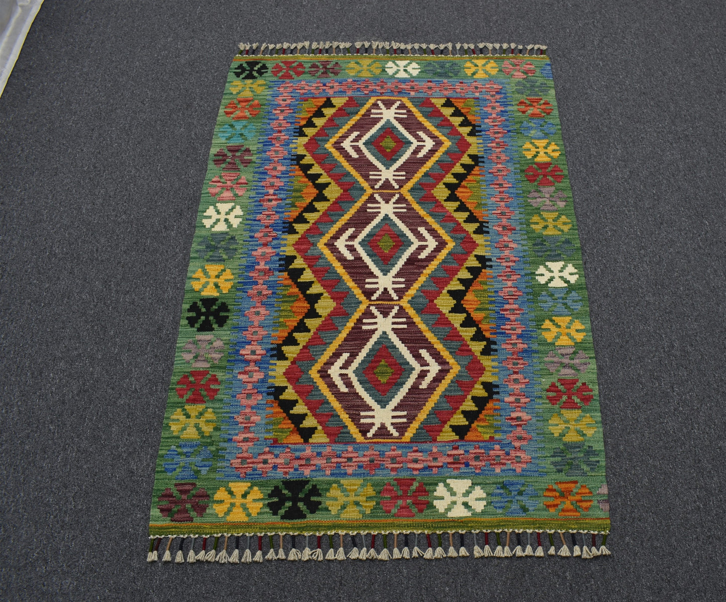 Yeni El Dokuma Görkemli Cerit Yörükleri Meşhed İran Yün Kilim 5554