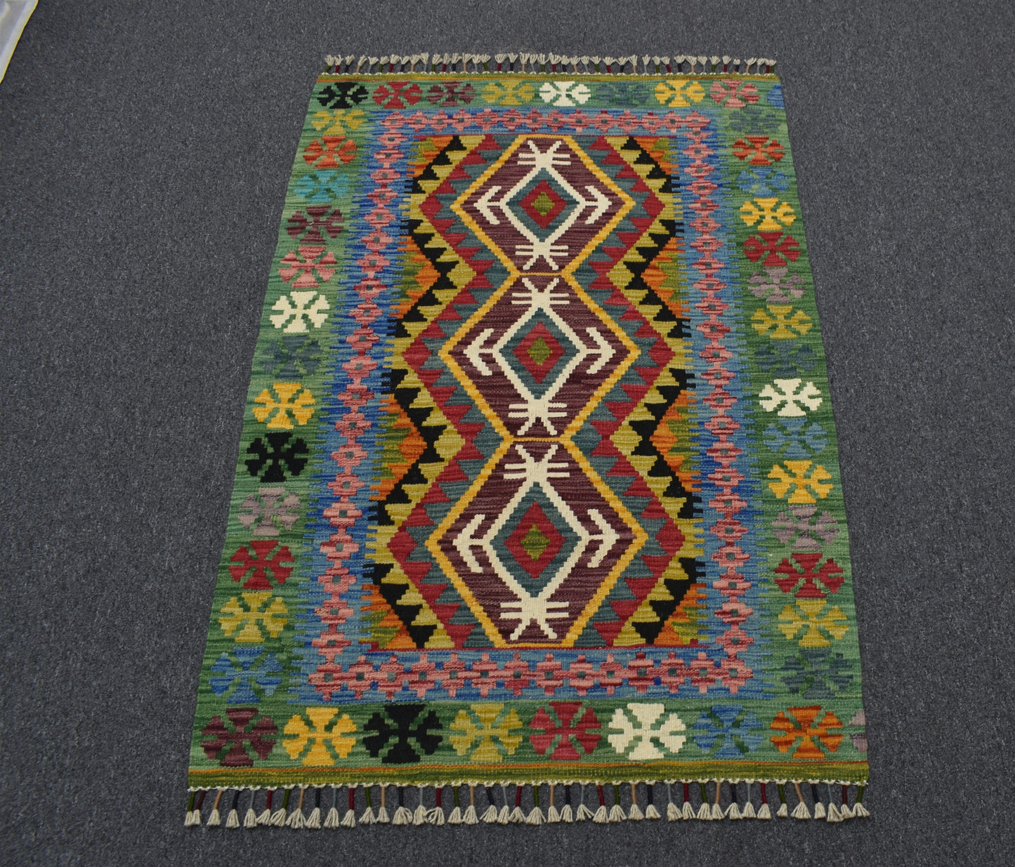 Yeni El Dokuma Görkemli Cerit Yörükleri Meşhed İran Yün Kilim 5554