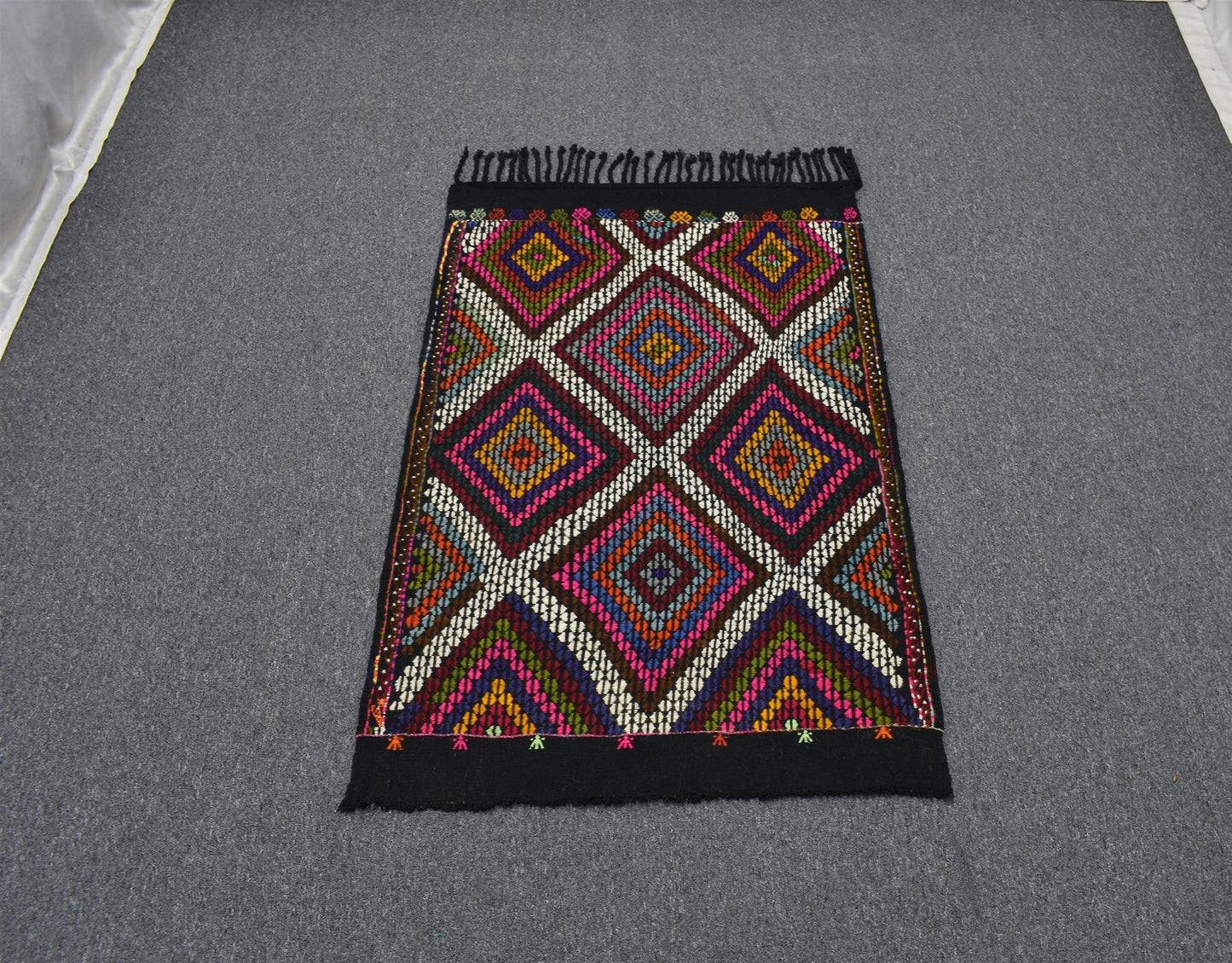 El Dokuması Geometrik Midye Model Karapınar Yörük Cecim Yün Kilim 5573