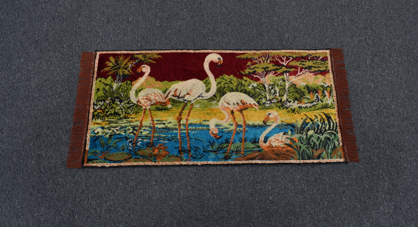 Yeni Benzersiz Doğa Tasvirli Kuğu Temalı Duvar Halısı 5610