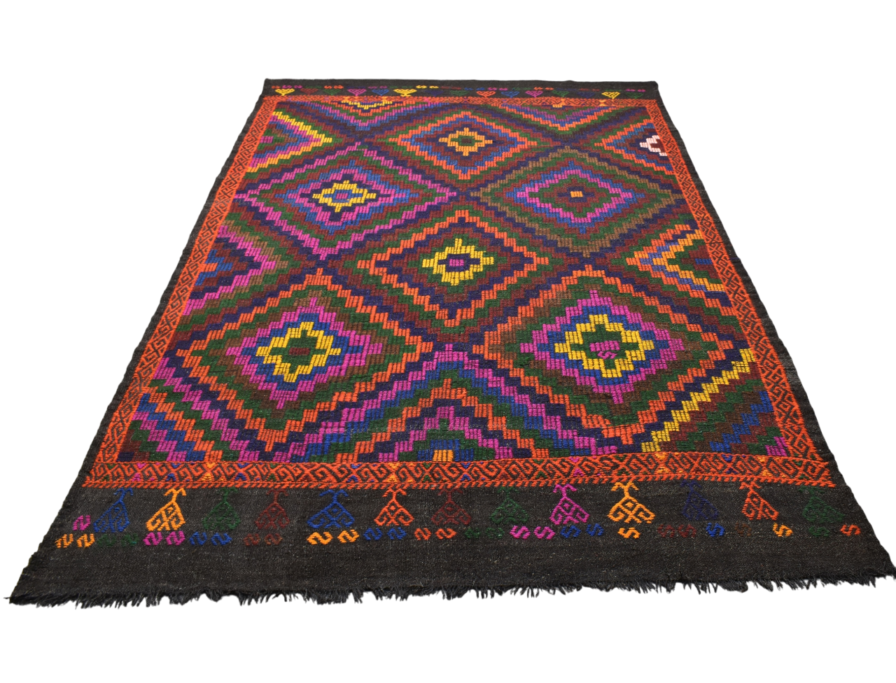 Yeni El Dokuması 7.5m2 Yekpare Karapınar Yörük Yün Cecim Kilim 5622