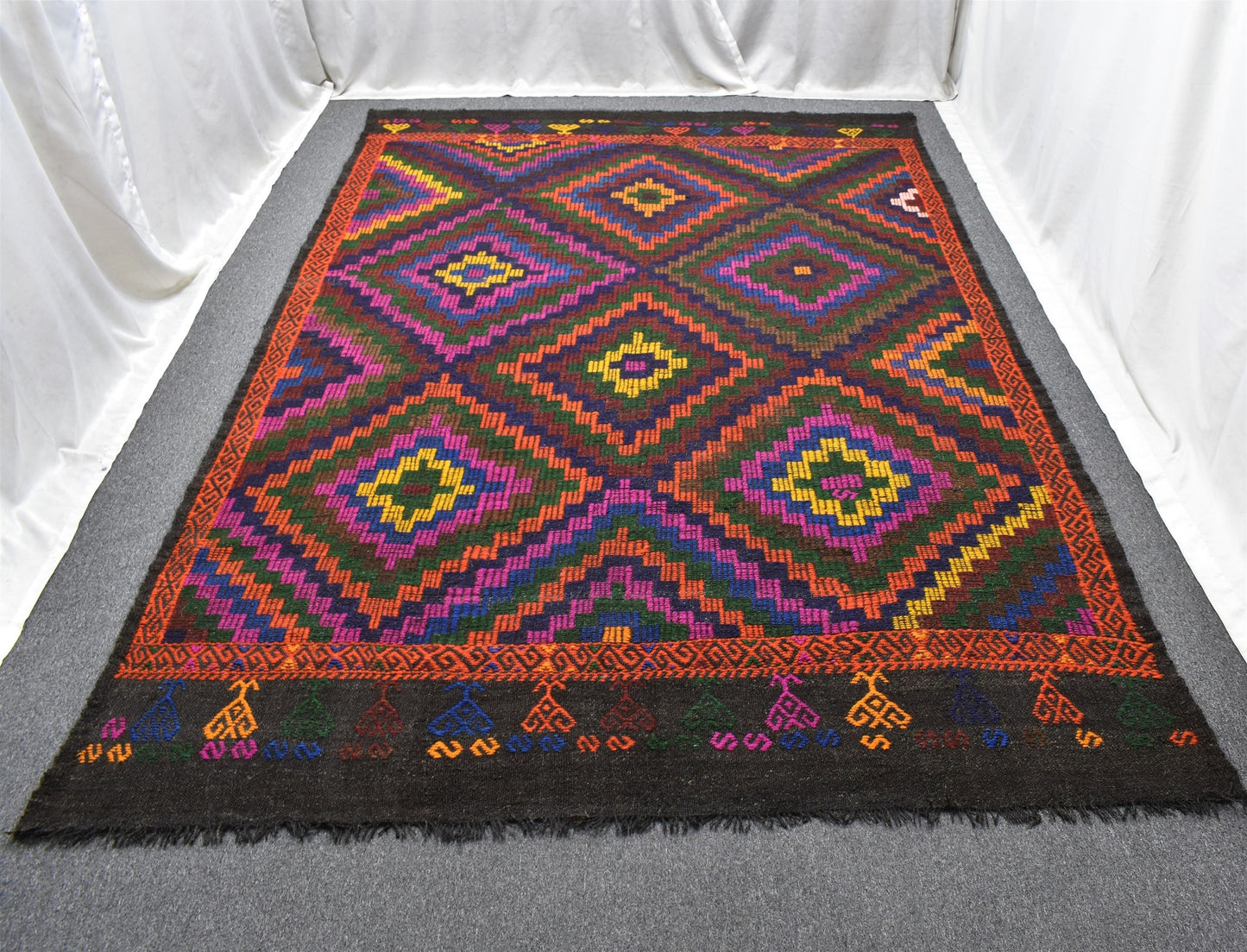 Yeni El Dokuması 7.5m2 Yekpare Karapınar Yörük Yün Cecim Kilim 5622
