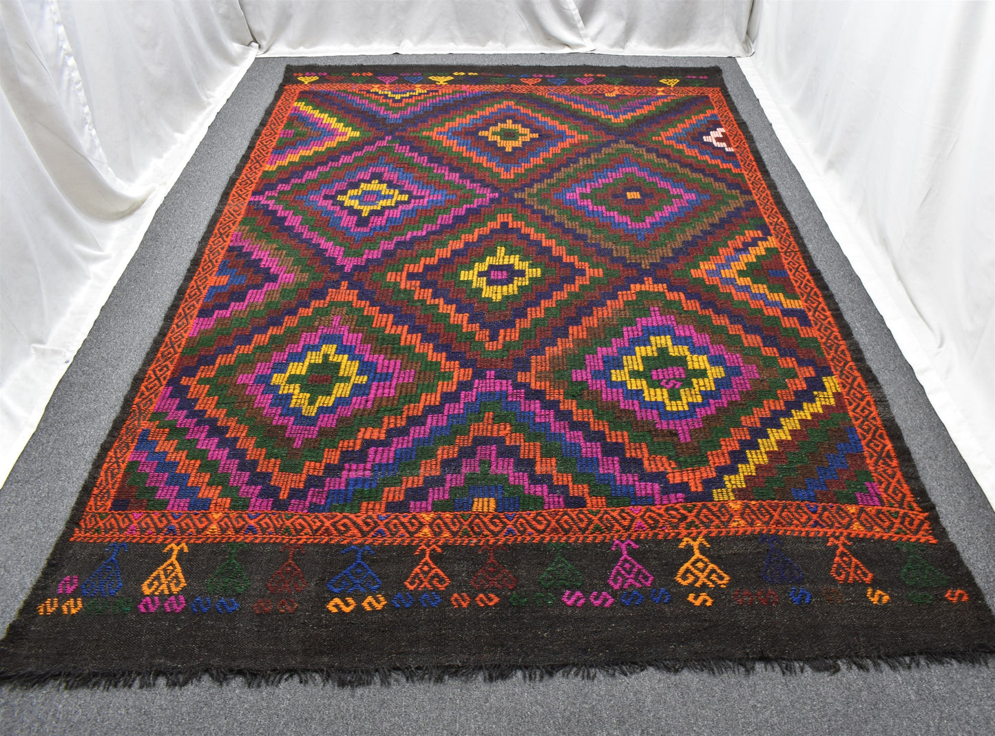 Yeni El Dokuması 7.5m2 Yekpare Karapınar Yörük Yün Cecim Kilim 5622