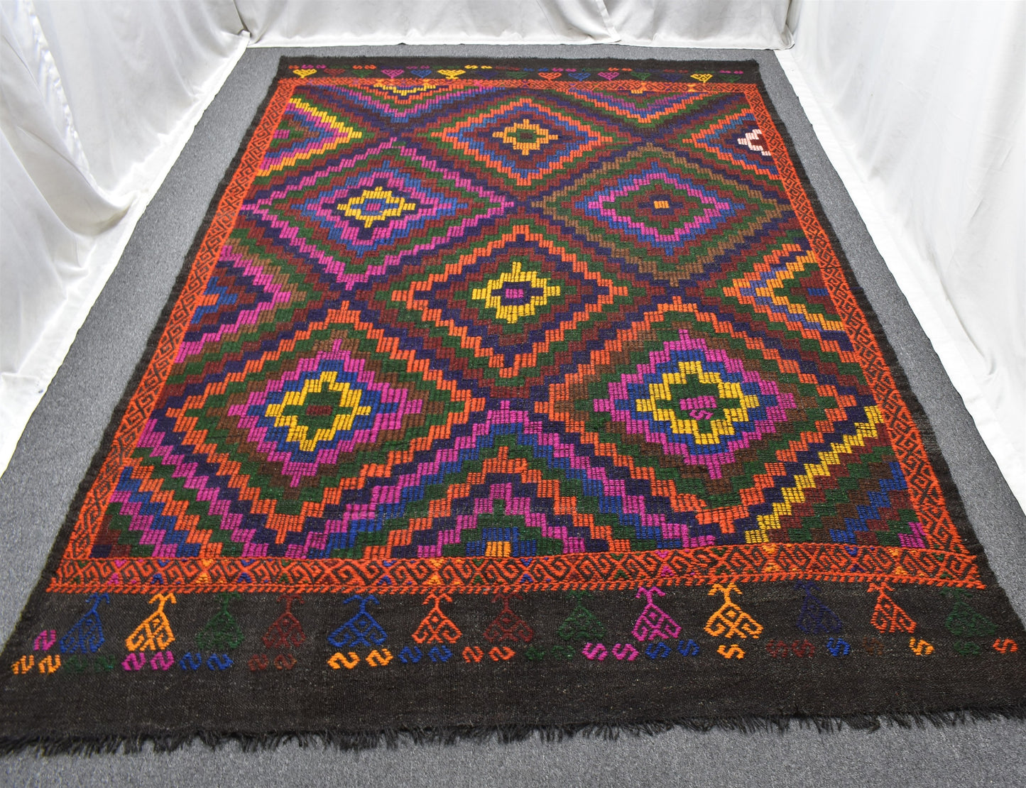 Yeni El Dokuması 7.5m2 Yekpare Karapınar Yörük Yün Cecim Kilim 5622