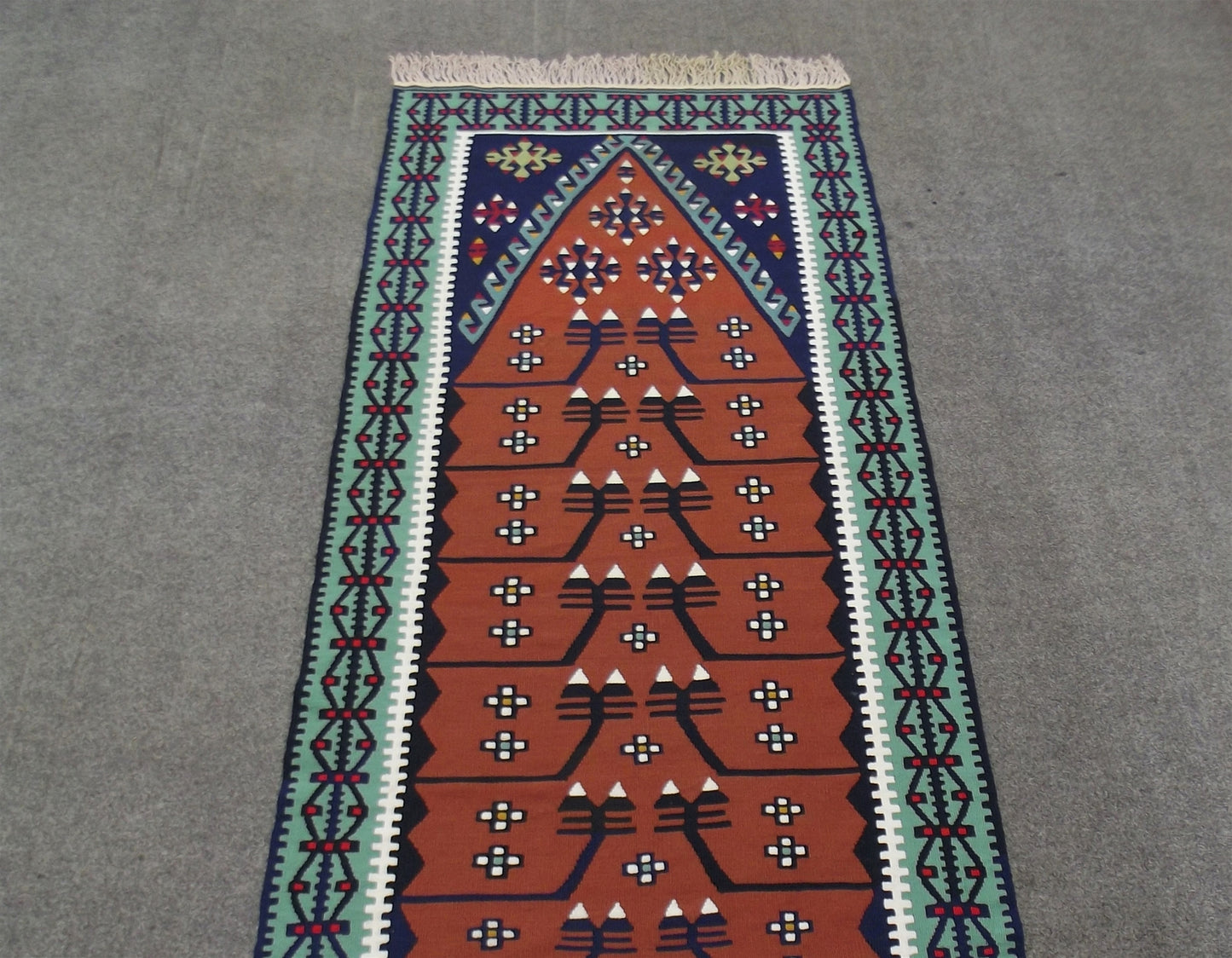 Yeni El Dokuma Otantik Mihraplı Kayseri Pınarbaşı Yün Kilim 5624