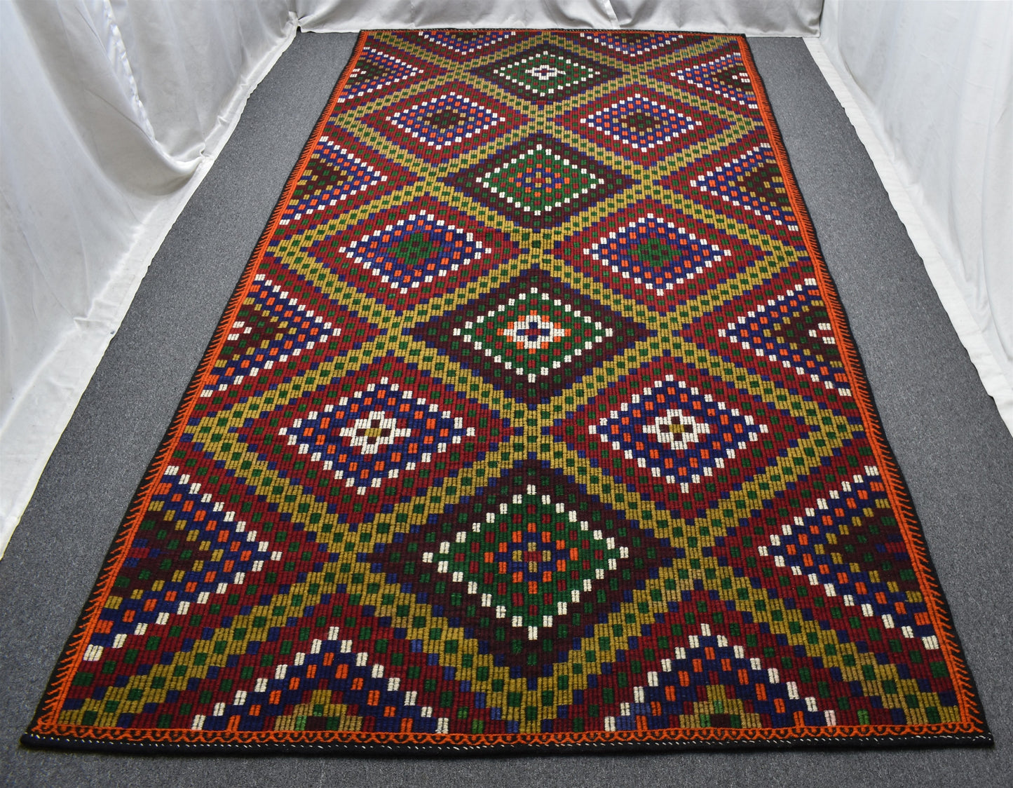 Yeni El Dokuması Yekpare Eşsiz Uşak Yörük Cecim Yün Kilim 5647