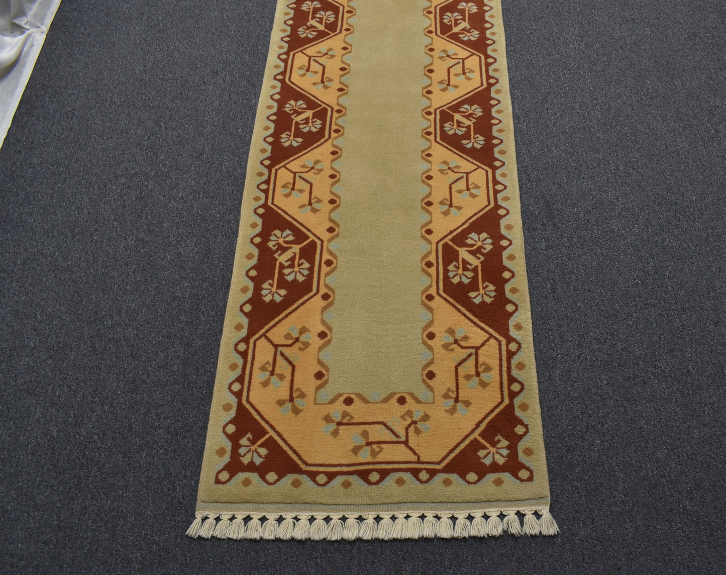 Yeni El Dokuma Benzersiz Çiçekli Milas Yolluk Yün Halı 5679