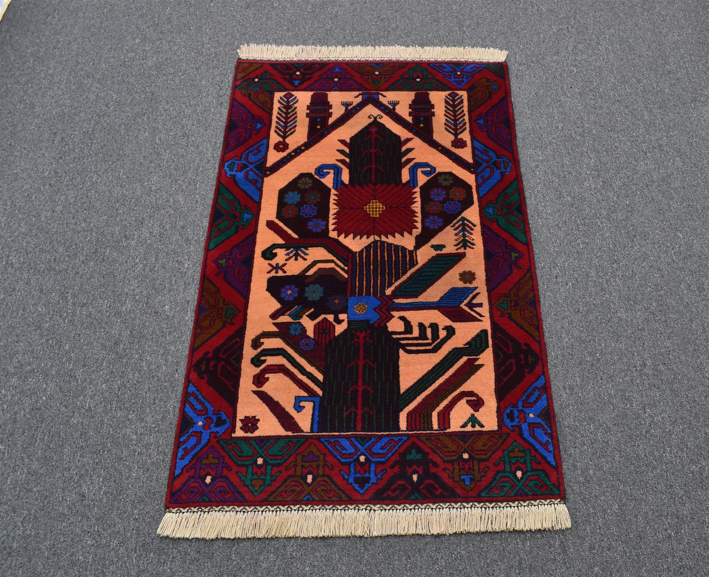 Yeni El Dokuma Şaheser Seccade Namazlık İran Acem Yün Halı 5681