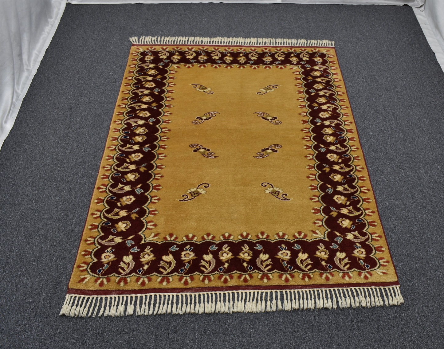 Yeni El Dokuma Otantik Kirman Balıkesir Antik Yörük Yün Halı 5713