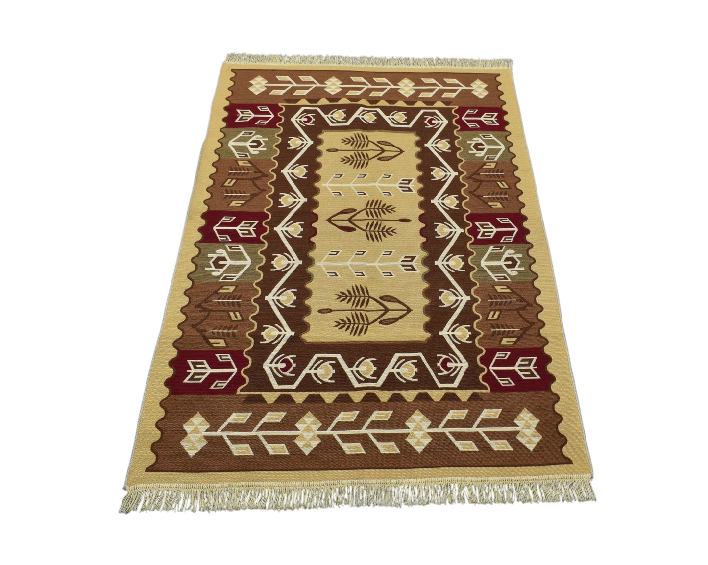 Yeni Otantik Lüks Çift Yüzlü Tasarım Makine Kilim 5719