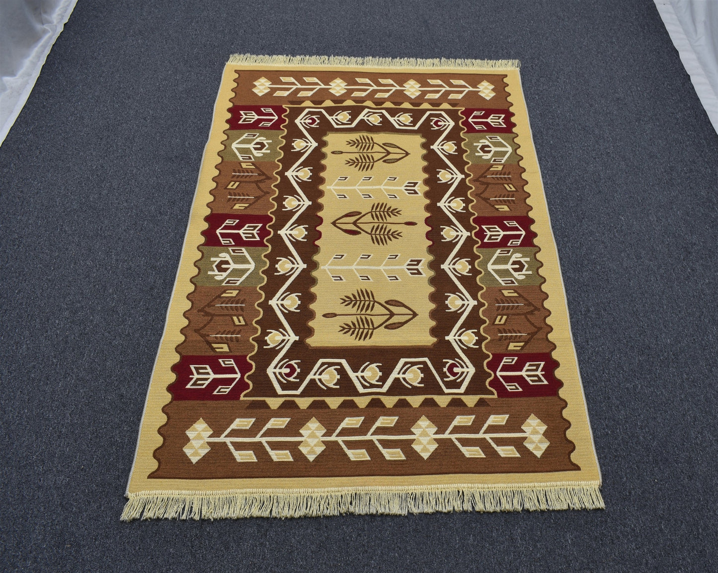 Yeni Otantik Lüks Çift Yüzlü Tasarım Makine Kilim 5719