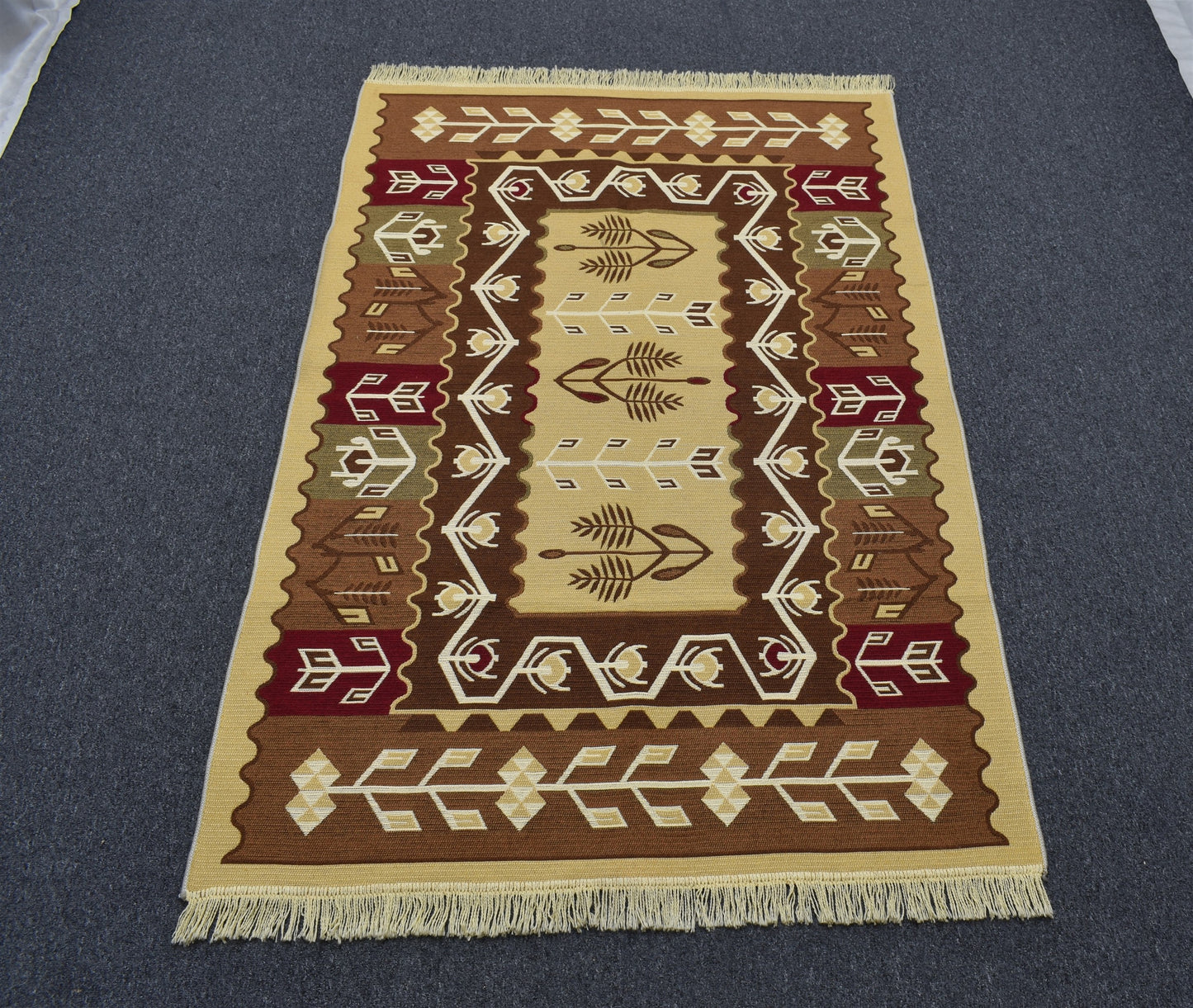 Yeni Otantik Lüks Çift Yüzlü Tasarım Makine Kilim 5719