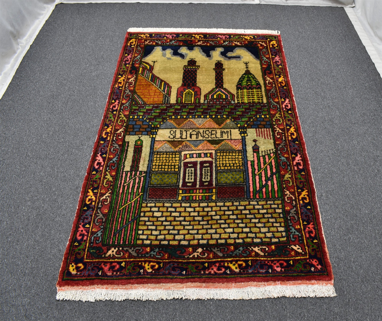 El Dokuması Sultan Selim Konya Mevlana Yün Halı 5734