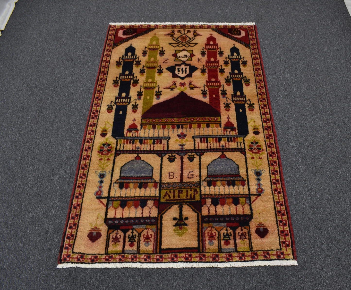 El Dokuması Seccade Mihraplı Niğde Bor Fertek Yün Halı 5735