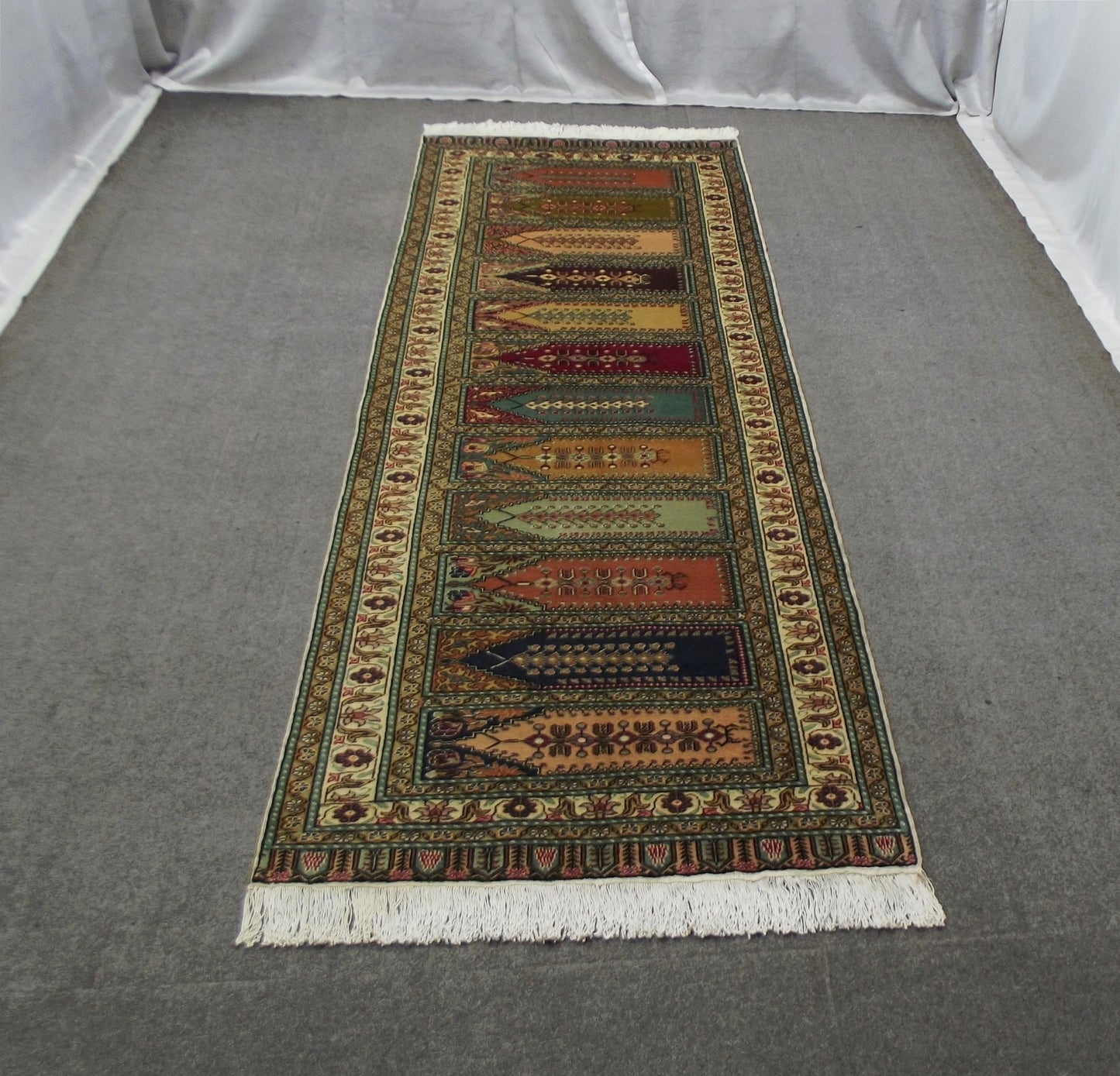 El Dokuma Paftalı Kayseri Bünyan Sedir Yolluk Yün Halı 5740