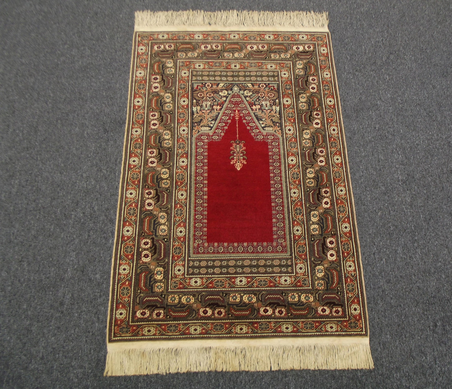 Antika El Dokuma Emsalsiz Asırlık İmalat Seccade Kayseri Yün Halı 5743