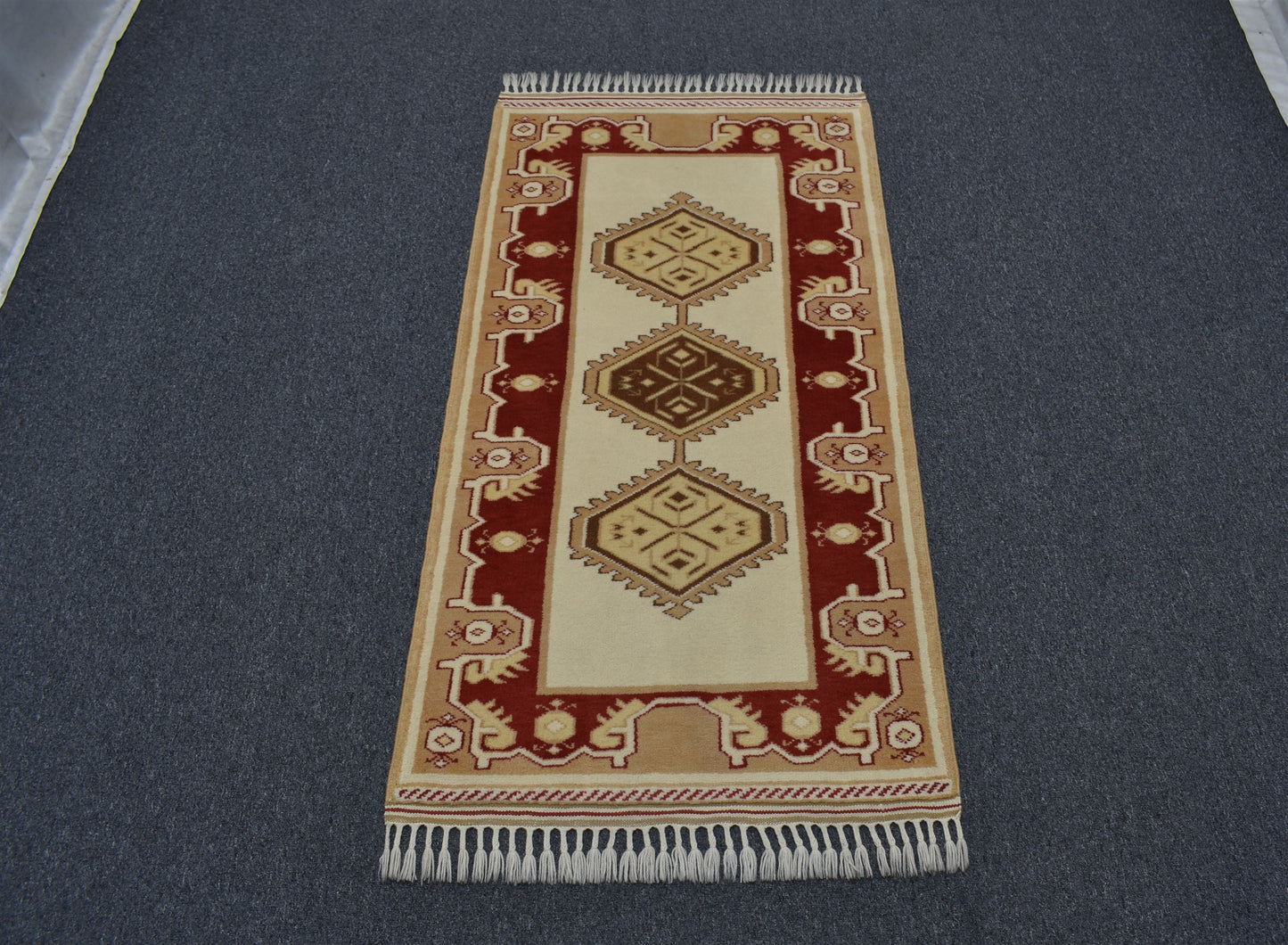 Yeni El Dokuma Modern Zarif Gemi Suyu Milas Yün Halı 5753