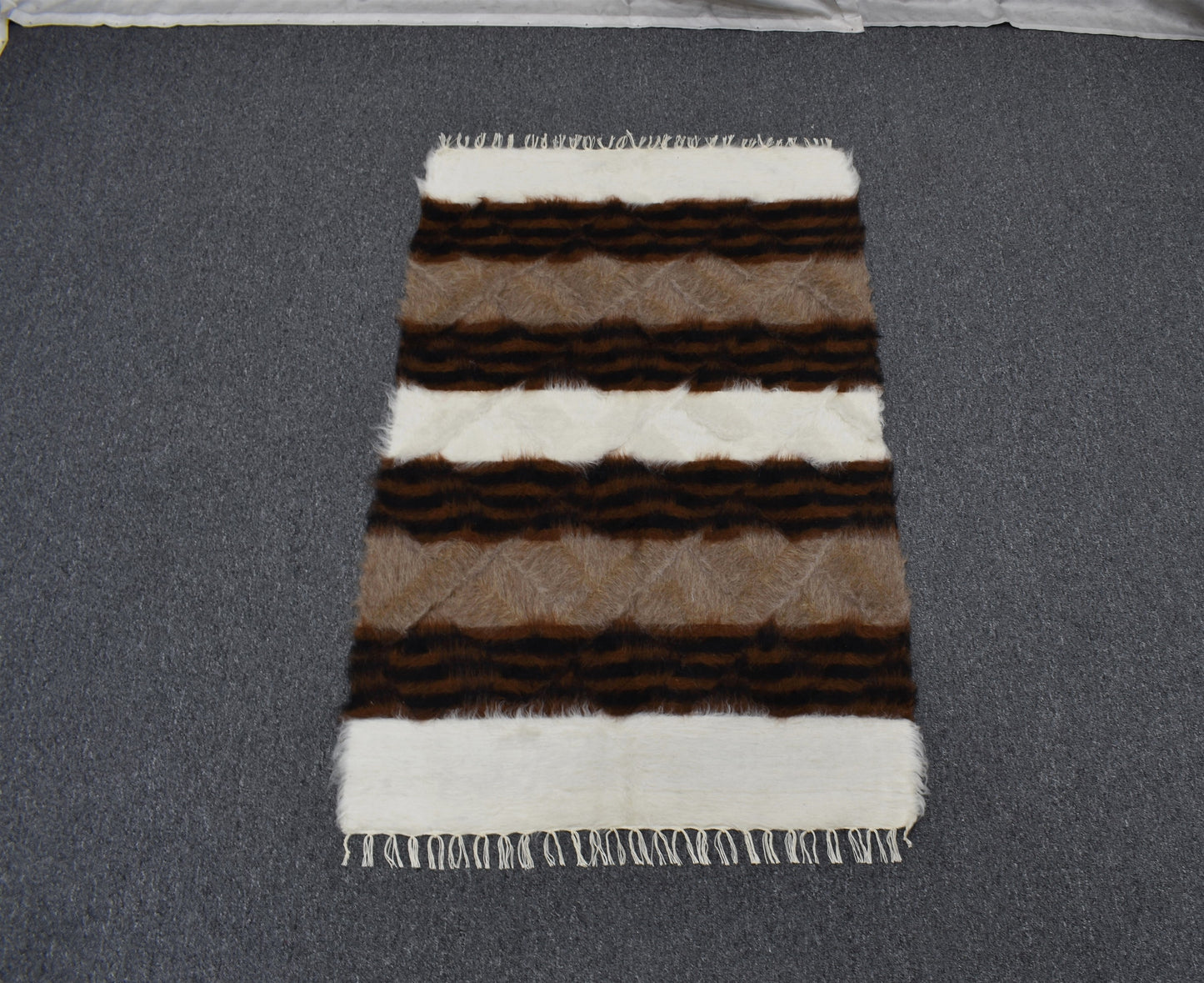 Yeni El Dokuma Nadir Tiftik Yün Siirt Battaniyesi Kilim 5765