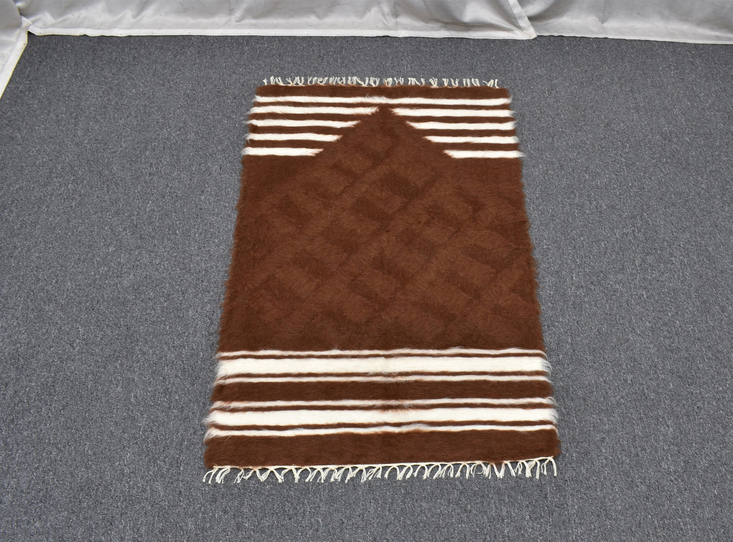 Yeni El Dokuma Namazlık Seccade Tiftik Yün Siirt Battaniyesi Kilim 5774
