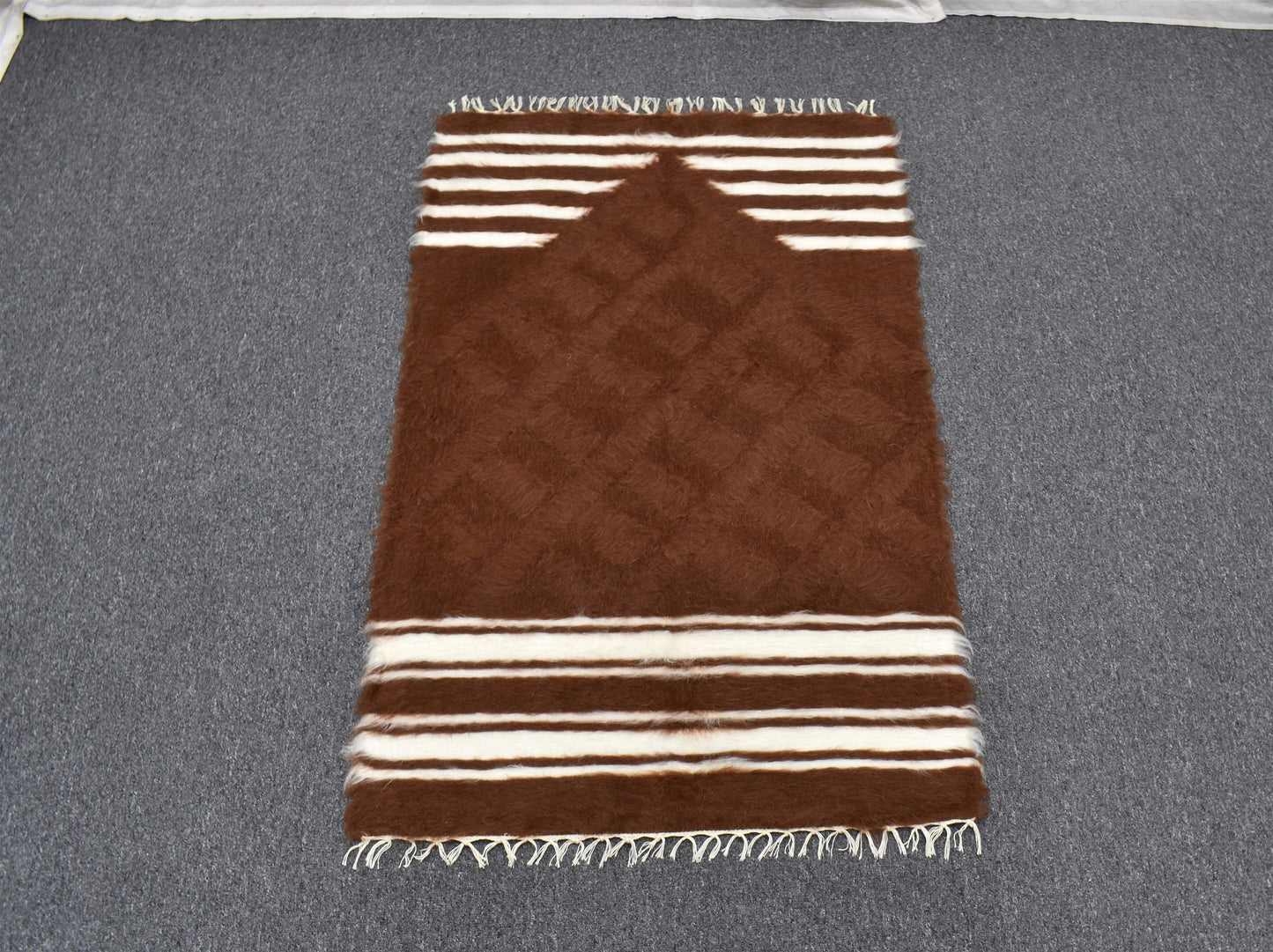 Yeni El Dokuma Namazlık Seccade Tiftik Yün Siirt Battaniyesi Kilim 5774