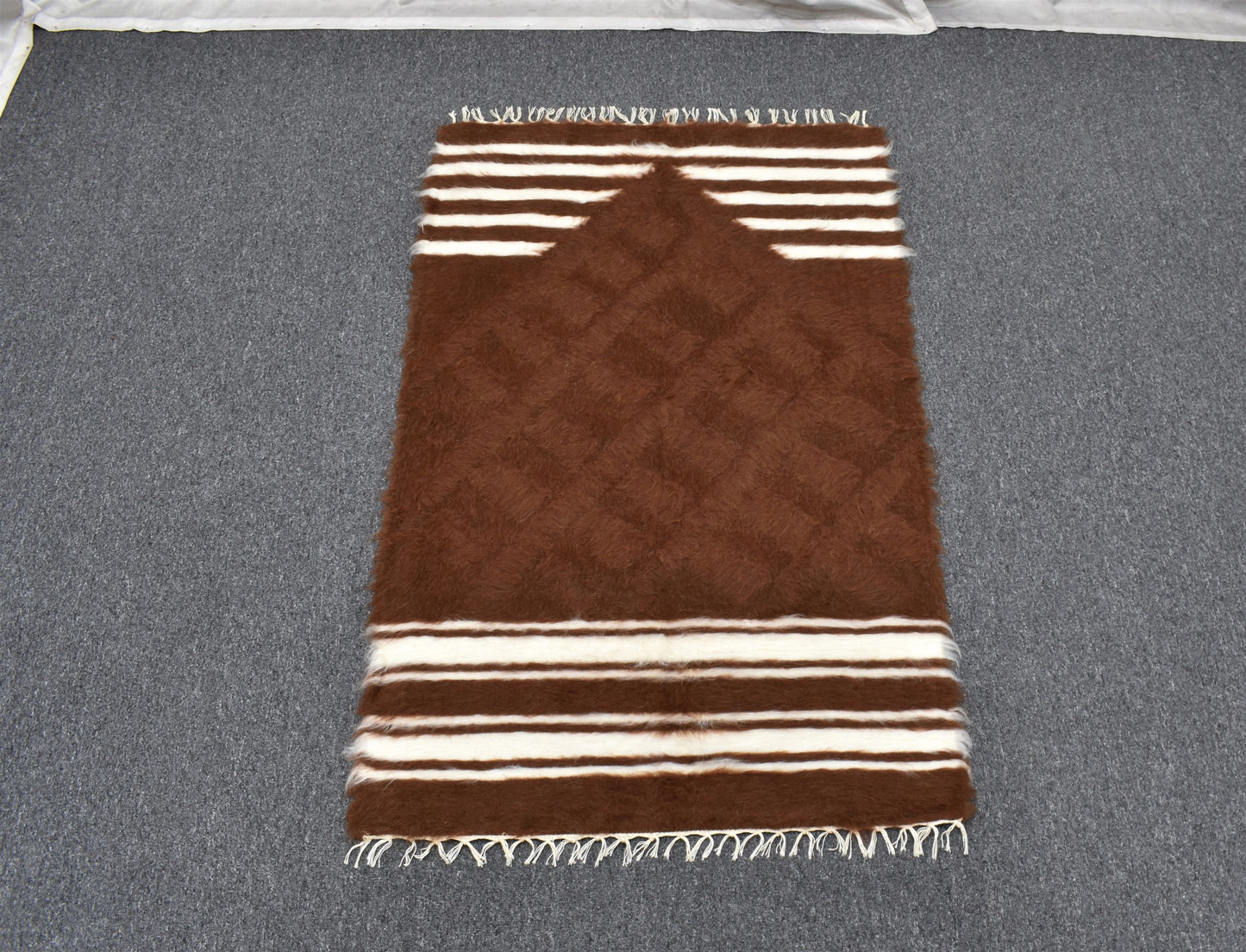 Yeni El Dokuma Namazlık Seccade Tiftik Yün Siirt Battaniyesi Kilim 5774
